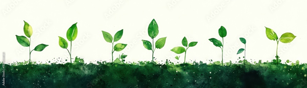 Fresh green sprouts growing, symbolizing new beginnings and life.