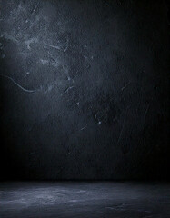 Black dark black grunge textured concrete stone wall background
