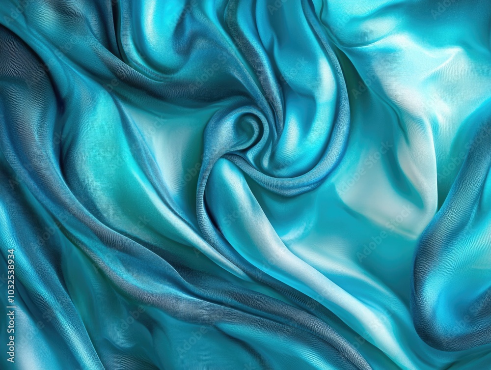 Obraz premium Blue and Green Fabric Close-Up