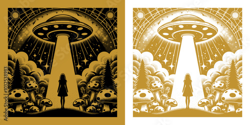 a woman catch by ufo in the forest