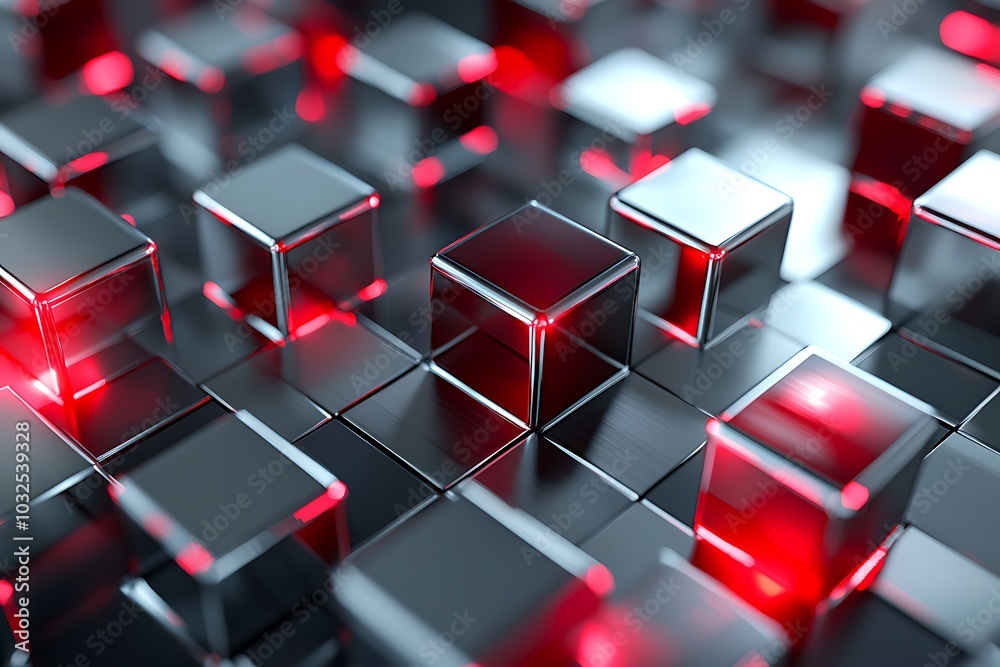 red cubes on black, colorful cube abstract background red cubes on black, colorful cube abstract background