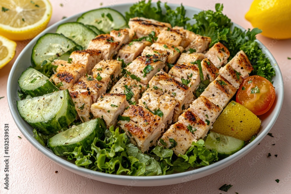 Grilled Chicken Salad with Cucumber and Lemon Grilled Chicken Salad with Cucumber and Lemon