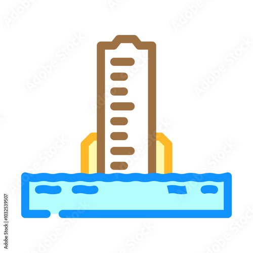 flood gauge disaster color icon vector. flood gauge disaster sign. isolated symbol illustration