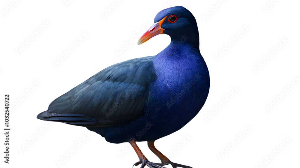 Fototapeta premium Purple Gallinule Bird, on Transparent PNG Background, Photo Realistic, Wallpaper, Cover and Screen for Smartphone, PC, Laptop, Transparent PNG