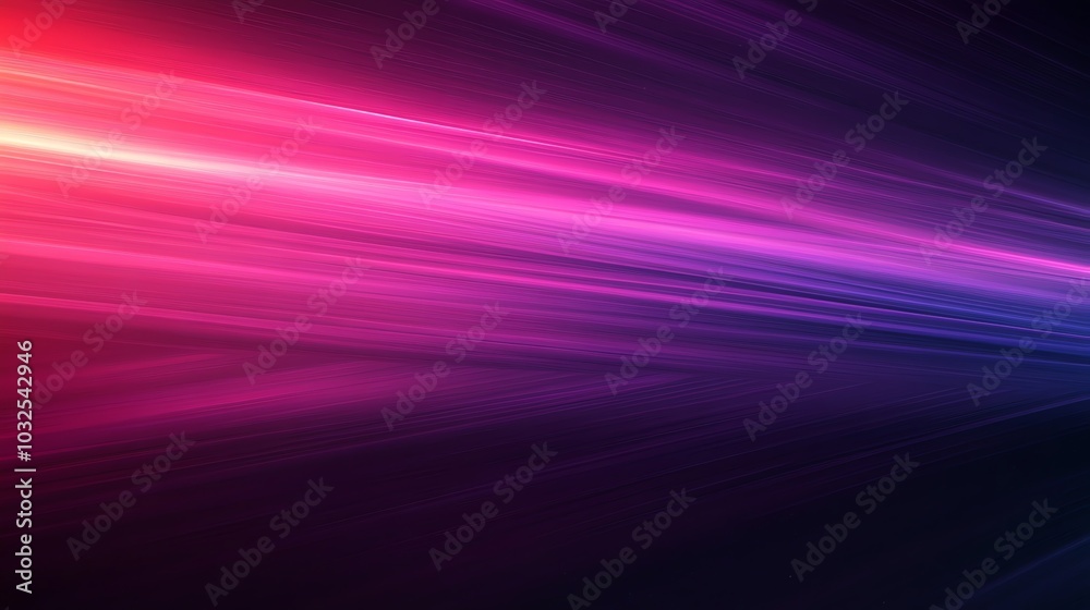 Fototapeta premium Abstract colorful motion backdrop with glowing purple lines and digital gradient texture