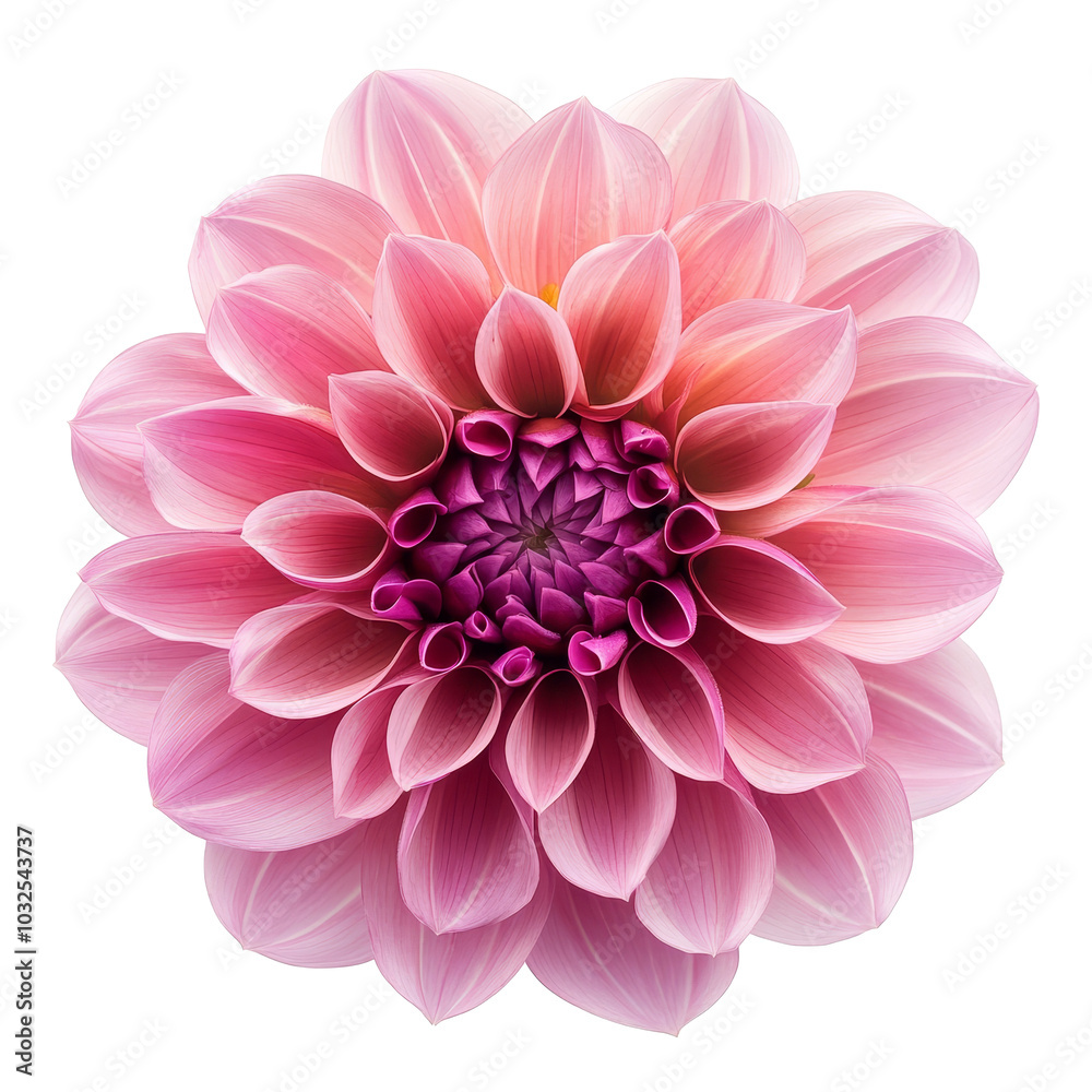 A stunning dahlia flower with vibrant pink petals isolated on a transparent background, showcasing nature's beauty in all its detail, dahlia flower isolated on transparent background A stunning dahlia flower with vibrant pink petals isolated on a transparent background, showcasing nature's beauty in all its detail, dahlia flower isolated on transparent background