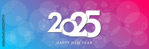 Happy new year - best wishes 2025 with colorful truncated number. Perfect vector for poster, banner, greeting and new year 2025 celebration.