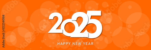 Happy new year - best wishes 2025 with colorful truncated number. Perfect vector for poster, banner, greeting and new year 2025 celebration.