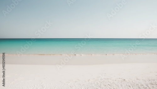 Tranquil Beach with Clear Turquoise Waters. photo