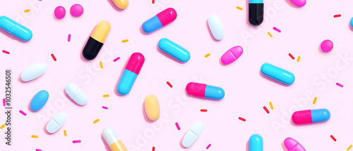 colorful tablets in minimalist style