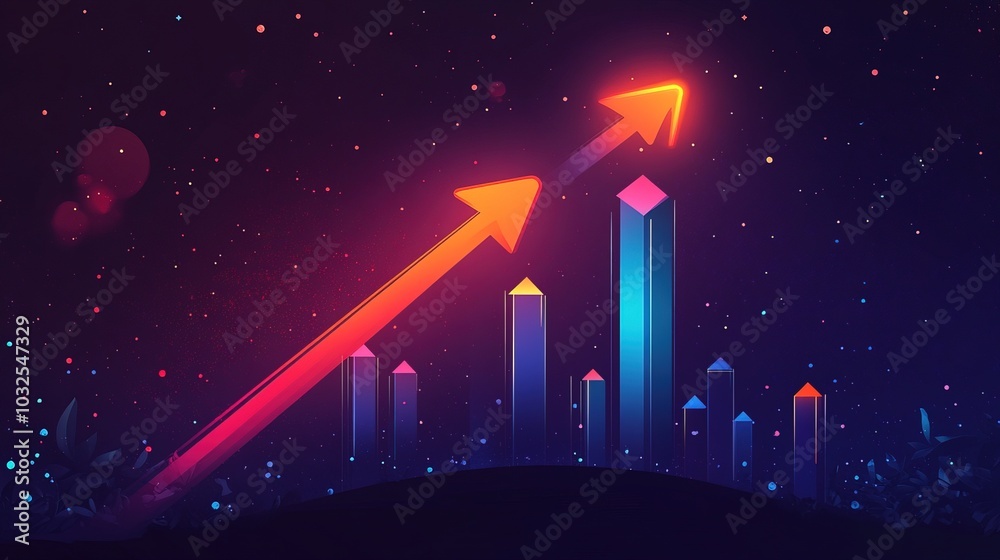 Growth arrow up and progress success business skill increase digital icon Growth arrow up and progress success business skill increase digital icon