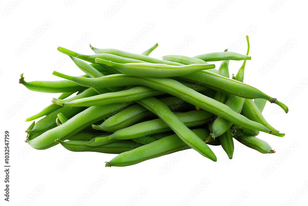 Fresh green beans, white isolate background. Fresh green beans, white isolate background.