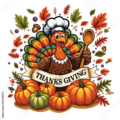 happy thanksgiving poster design. abstract vector illustration photo