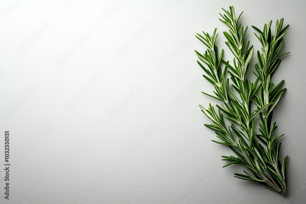Fresh rosemary on a light background