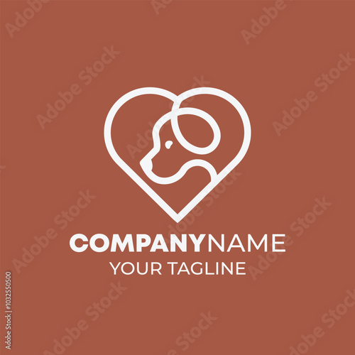 Dog and Pet Love Corporate Logo Design Vector template