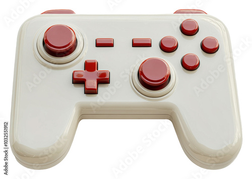 Unique retro-style video game controller design isolated on transparent background photo