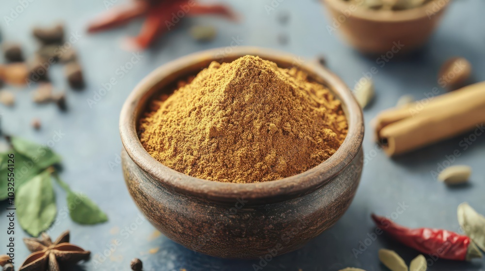 Aromatic Spice Blend in Wooden Bowl Aromatic Spice Blend in Wooden Bowl