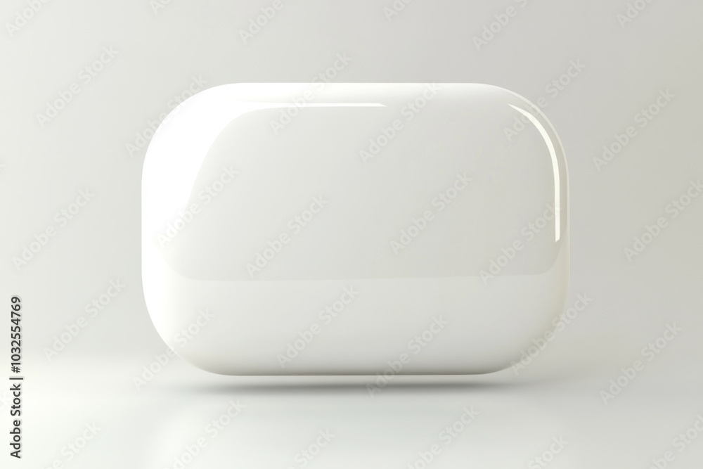 White square object on a white surface, casting a subtle shadow. White square object on a white surface, casting a subtle shadow.