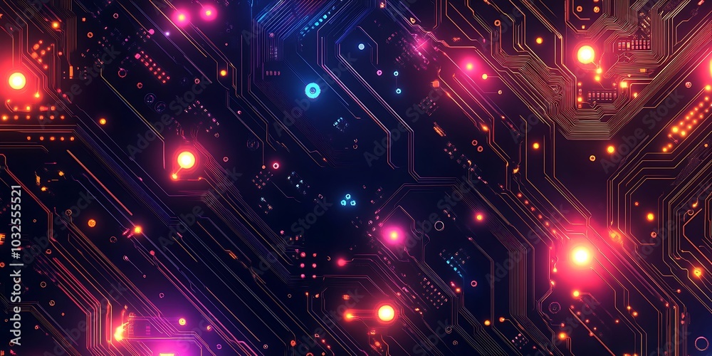 Obraz premium Technology microchip background