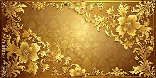 Wallpaper Mural "Golden Luxury Wallpaper: Generative AI Gold Paint Vintage Background" Torontodigital.ca