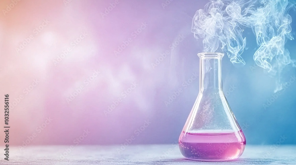 Enchanting Alchemists Potion - Glowing Liquid in an Enchanted Flask with Swirling Colors on a Mystical Table Enchanting Alchemists Potion - Glowing Liquid in an Enchanted Flask with Swirling Colors on a Mystical Table