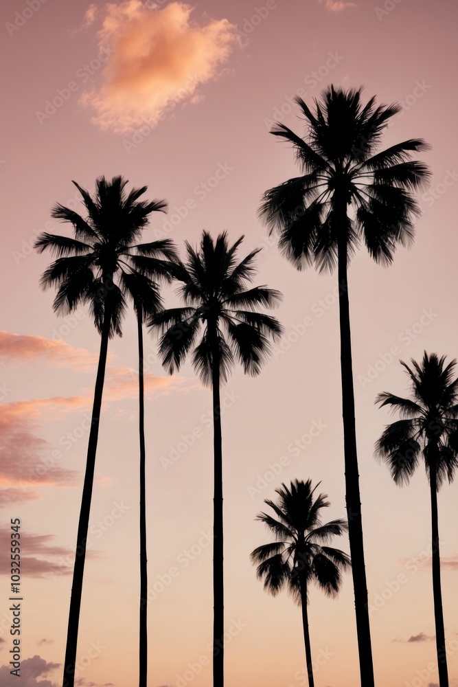 Tropical Sunset Silhouette of Palm Trees. Tropical Sunset Silhouette of Palm Trees.