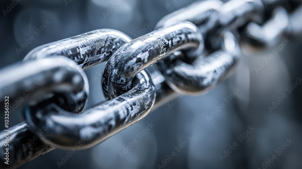 Close-Up of a Metal Chain Link Close-Up of a Metal Chain Link