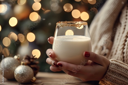 Cozy Holiday Vibes with a Festive Drink in Hand photo