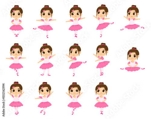 illustration of ballerina girl vector collection