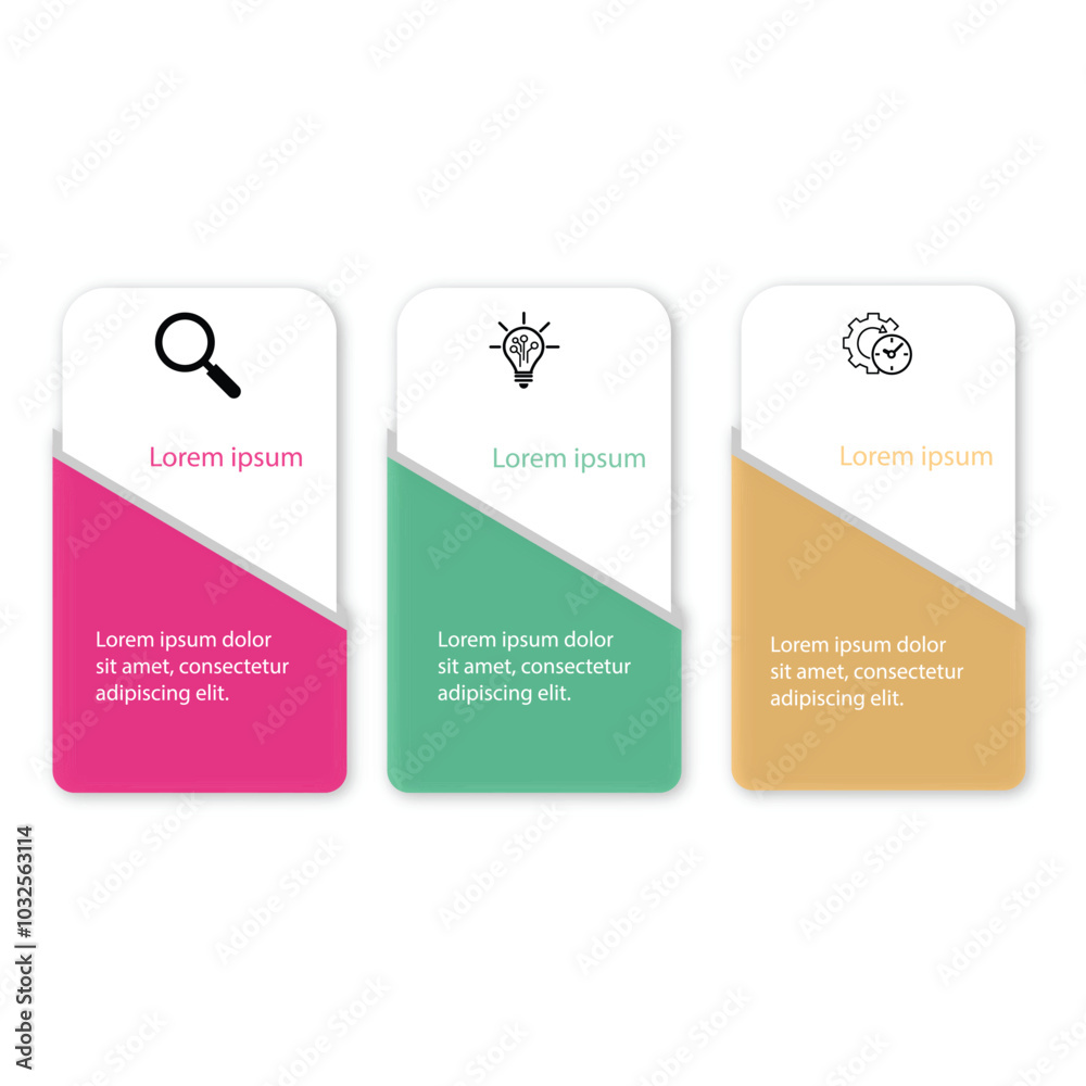 Business infographic template. 3 Step timeline journey. Process diagram, Business infographic template. 3 Step timeline journey. Process diagram,