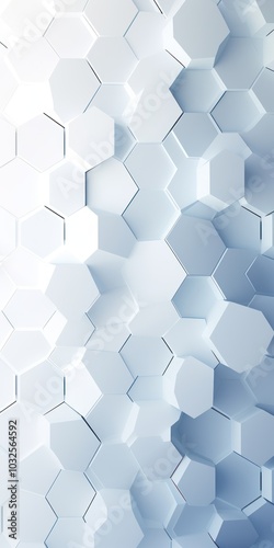 White hexagon background. Honeycomb pattern. Close-up a surface made up of hexagonal shapes. Aesthetic, geometric, futuristic and modern design