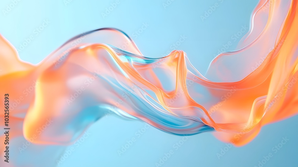 Smooth transitions between abstract liquid forms creating a gentle flowing effect Smooth transitions between abstract liquid forms creating a gentle flowing effect