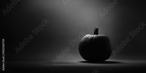 pumpkin in the dark room in minal monotone photo