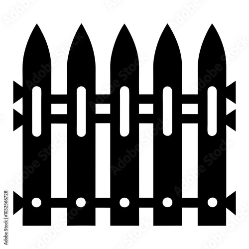  Garden fence icon vector art illustration
