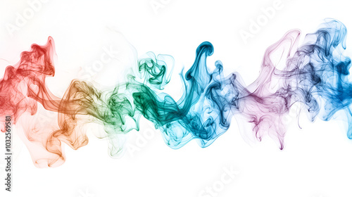 red blue green and pink and blue color smoke with different type of vertical and horizntal type of brust isolated on the white backgorund abstract smoke backgrund photo