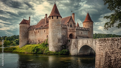 Well-preserved medieval castle with a moat, capturing the essence of history