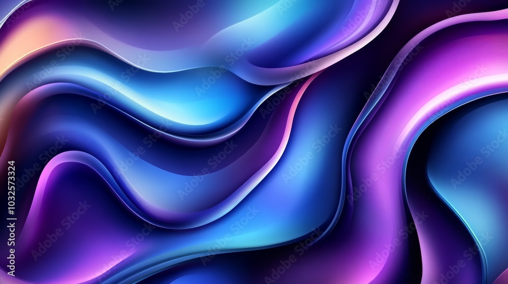 Abstract background with flowing blue and purple waves modern vibrant design
