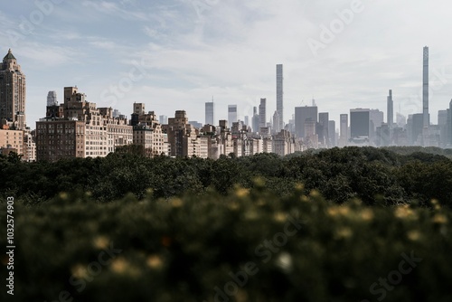 New York City Skyline billionaire row view from Central Park