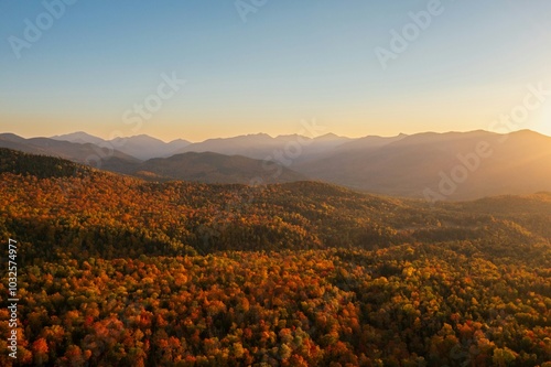 Fall Foliage in New York upstate. Adironack National Forest