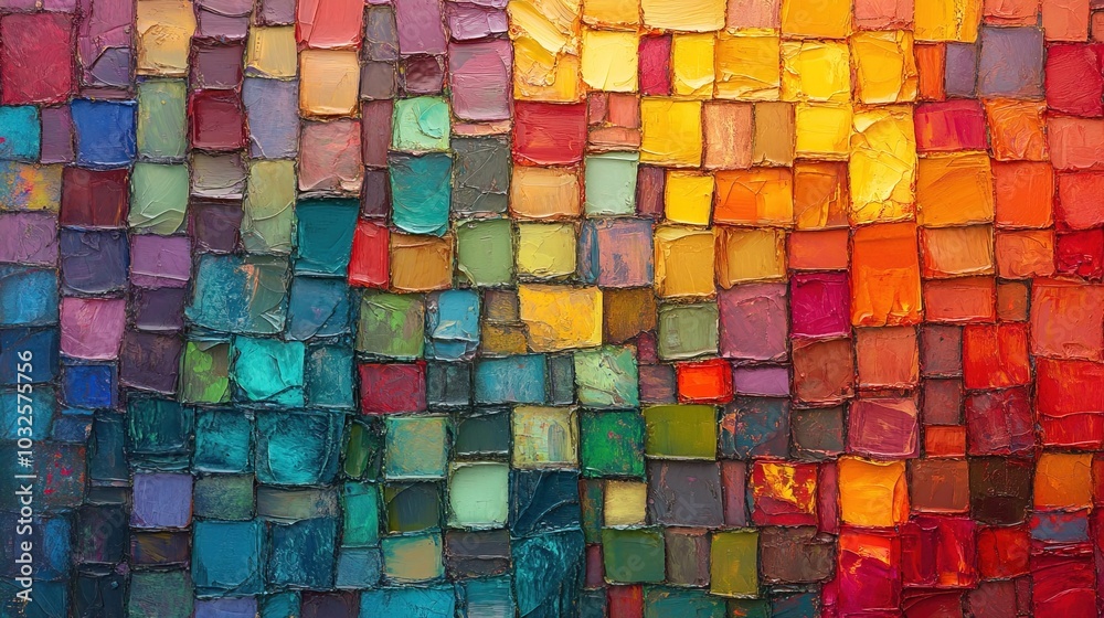 Digital color mosaic square abstract graphic Digital color mosaic square abstract graphic