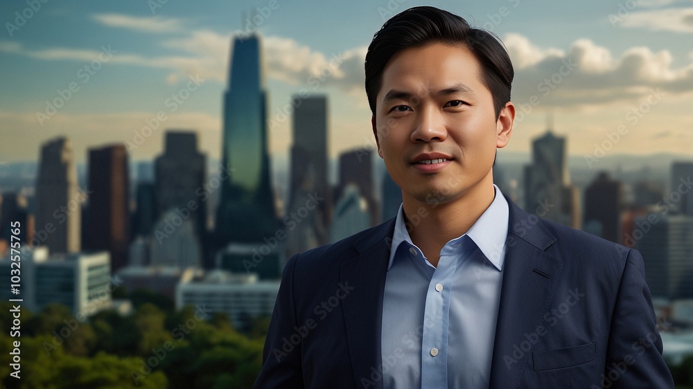 An Asian businessman exemplifies success and protection, embracing achievement with a checkmark symbol, all set against a striking corporate landscape backdrop. An Asian businessman exemplifies success and protection, embracing achievement with a checkmark symbol, all set against a striking corporate landscape backdrop.