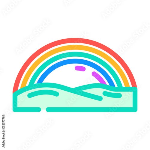 rainbow natural phenomena color icon vector. rainbow natural phenomena sign. isolated symbol illustration