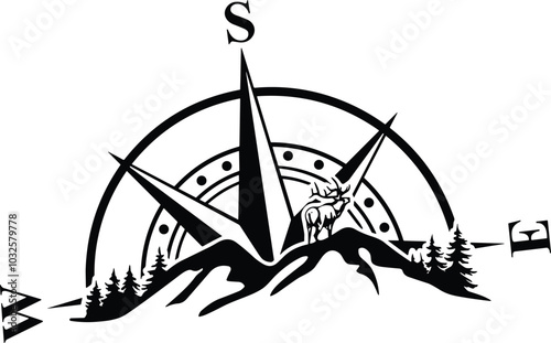 mountain vector illustration of adventure hiking traveling, 