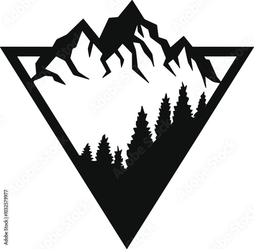 mountain vector illustration of adventure hiking traveling, 