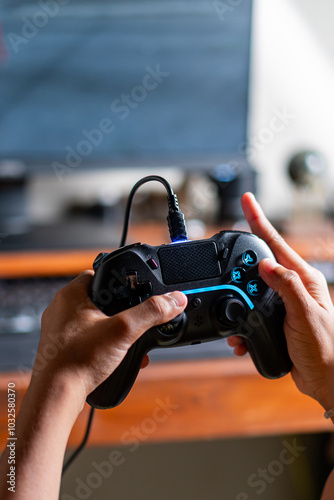 Hands Holding Gaming Controller