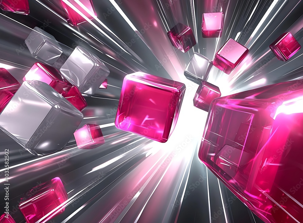 background with lights pink cubes and gray waves abstract background background with lights pink cubes and gray waves abstract background