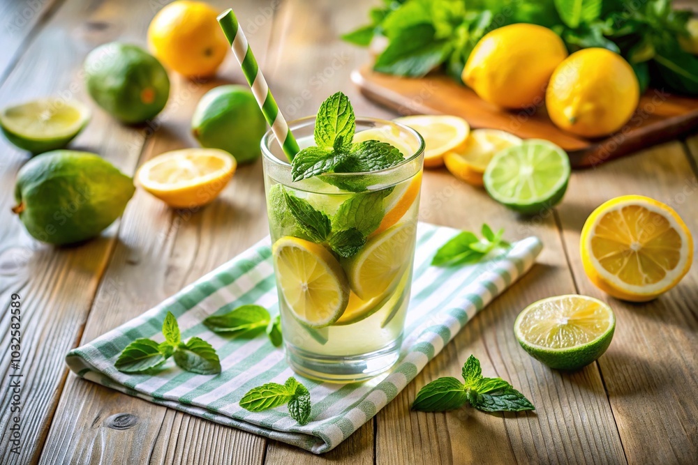Fresh Mojito and Citrus Lemonade Summer Refreshment Fresh Mojito and Citrus Lemonade Summer Refreshment