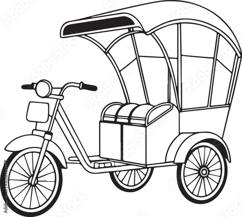 Rickshaw vector silhouette  image 