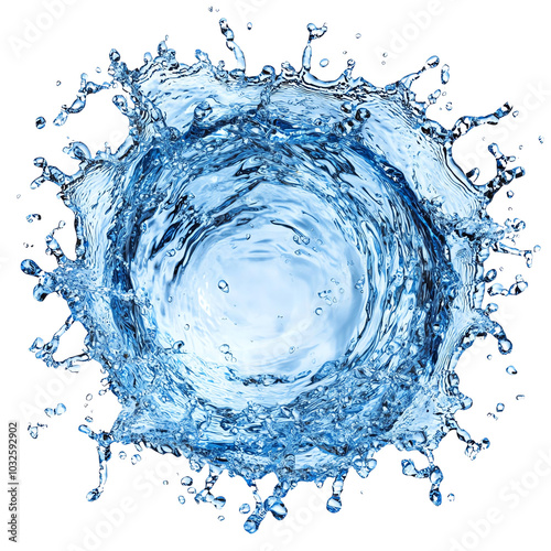 High-quality image of water splash creating a circular motion, perfect for various creative projects and design elements.