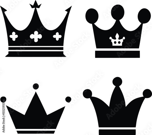 Ornate Crown Silhouettes Detailed Vector Pack